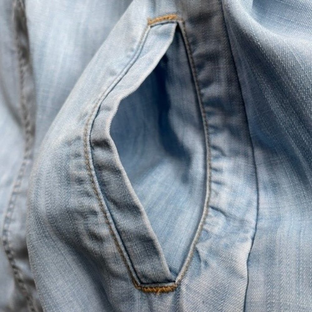 Soft Blue Denim CLOTH & STONE Sleeveless Loose-Fitting Shirt-Dress XS - Picture 5 of 9